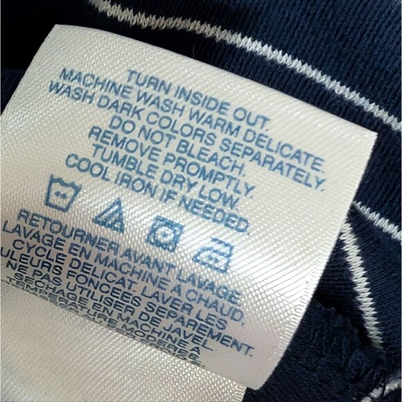 Land's End supima cotton striped turtleneck long-line tunic soft cozy Peru XL/18 - Picture 7 of 9